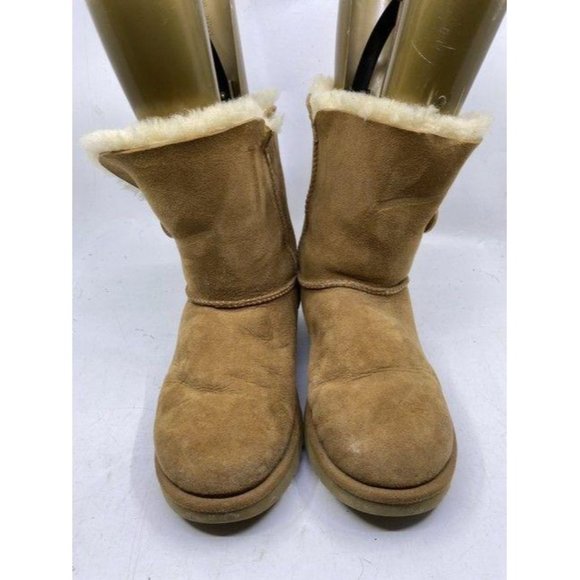 Ugg Australia Tan Wood Button Mid Height Bootsboot - Picture 2 of 10